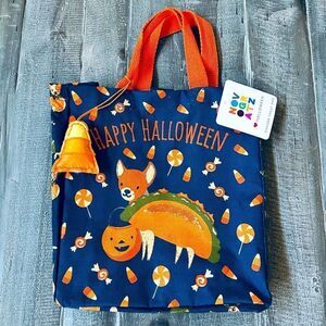 Halloween Taco Dog Costume Trick or Treat Canvas Reusable Tote Bag